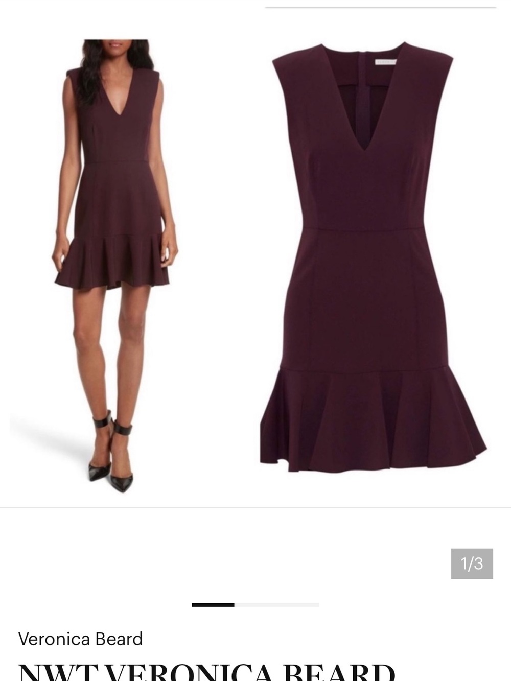 VERONICA BEARD Scarlet V-Neck Dress Black